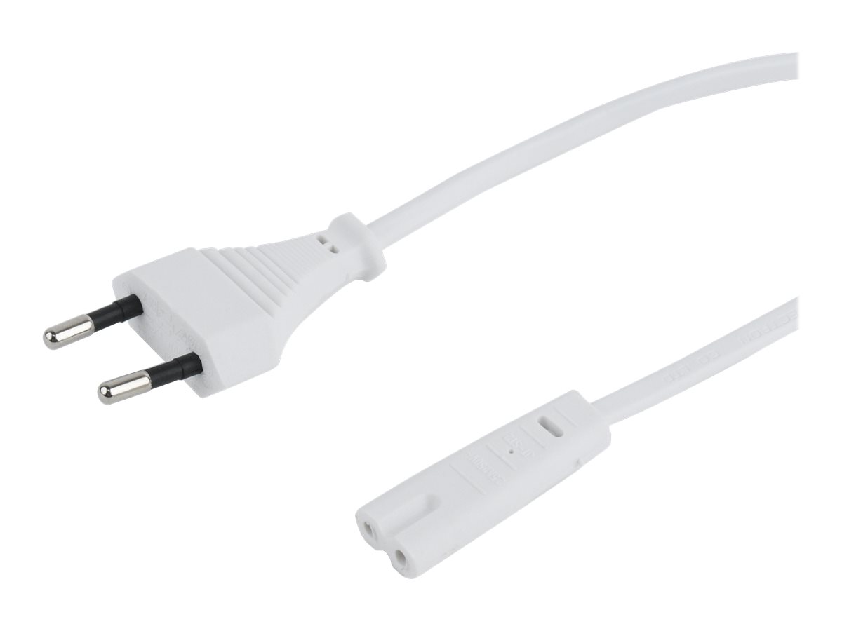 Kabel zasilający do laptopa 2 - pinowy 1.8 m Gembird Biały - obrazek 3