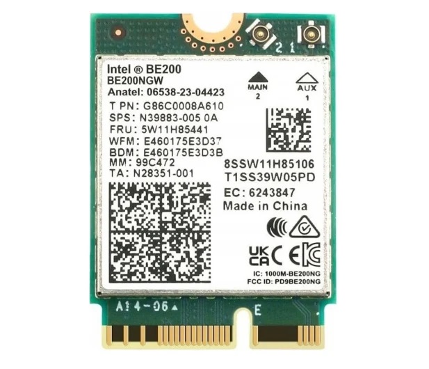 Bezprzewodowa karta sieciowa M.2 Wi-Fi 7 BE5800 Intel BE200