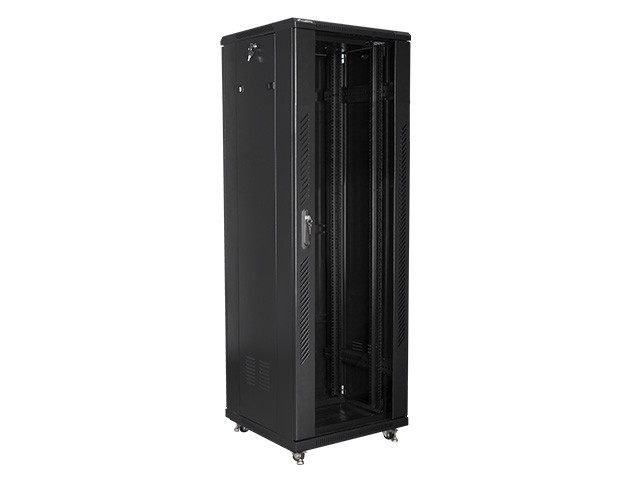Szafa stojąca rack 19" 37U 600x600mm czarna (drzwi przednie szklane) Lanberg - obrazek 4