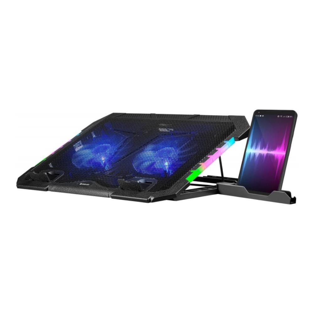 Podstawka chłodząca do laptopa 15.6-17.3" Defender NS-502 RGB + uchwyt smartfon