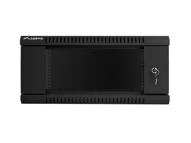 Szafa wisząca rack 19'' 4U 600x450mm czarna (drzwi przednie szklane) Langberg - obrazek 5