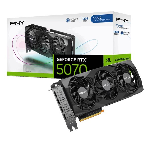 GeForce RTX 5070  12GB  PNY  Triple Fan Overclocked