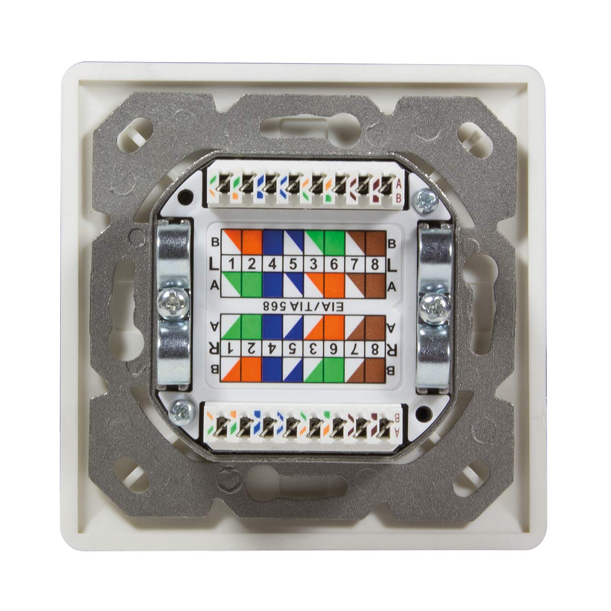 Gniazdo Natynkowe/podtynkowe kat.6 2xRJ45 LogiLink Białe - obrazek 5