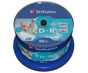 CDR Verbatim 700MB 52x Cake*50 Printable