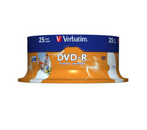 DVD-R Verbatim 4.7GB x16 Cake *25 Printable - obrazek 4