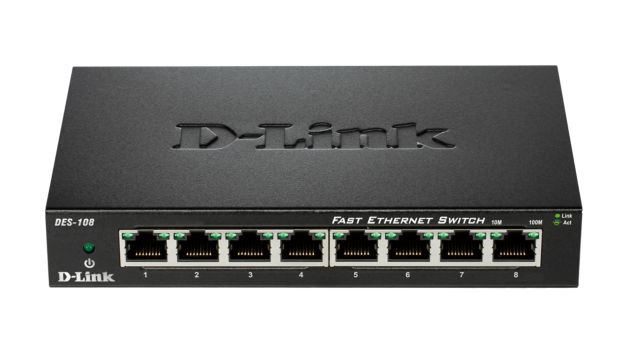 Switch D-Link DES-108 8x10/100 MB/s - Metalowa obudowa