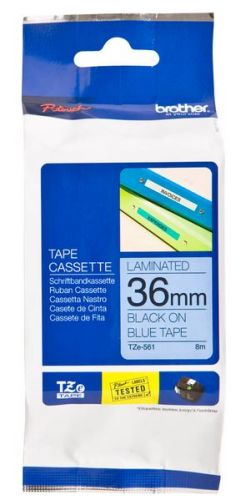 Taśma do drukarki etykiet Brother TZE561 36mm Czarny na Niebieskim - obrazek 3