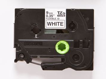 Taśma do drukarki etykiet Brother TZEFX221 9mm Czarny na Białym Flexible - obrazek 4