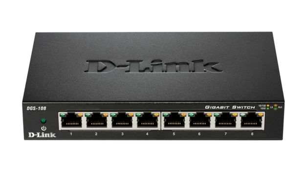 Switch D-Link DGS-108 8x10/100/1000 MB/s - Metalowa obudowa