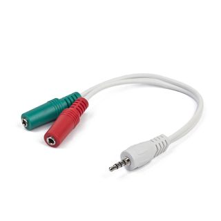 Kabel Audio Mini Jack Stereo męski na 2 x żeński Mini Jack 0.2 m Gembird Biały