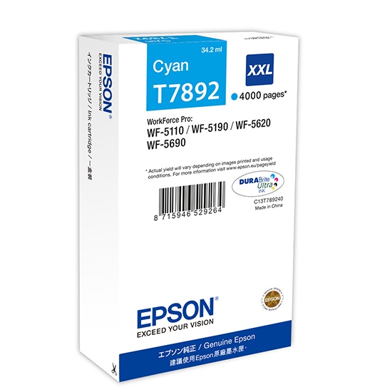 Tusz Epson T7892 Cyan 4000 str.