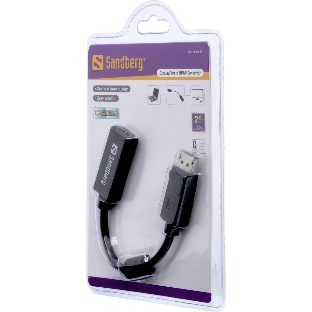 Adapter DisplayPort męski na HDMI żeński Sandberg - obrazek 2