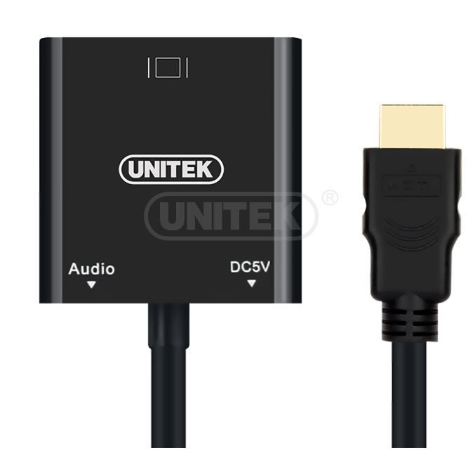 Adapter HDMI męski na VGA żeński + Audio Unitek - obrazek 2