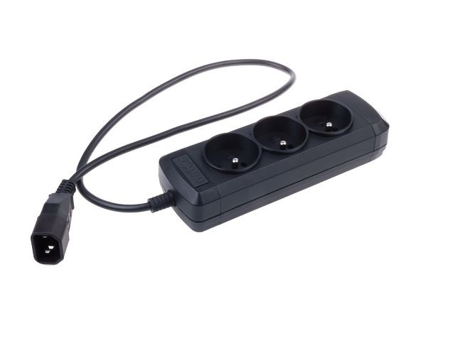 Listwa zasilająca do UPS C14 Extreme Media - 3 gniazda 0.6m Czarna