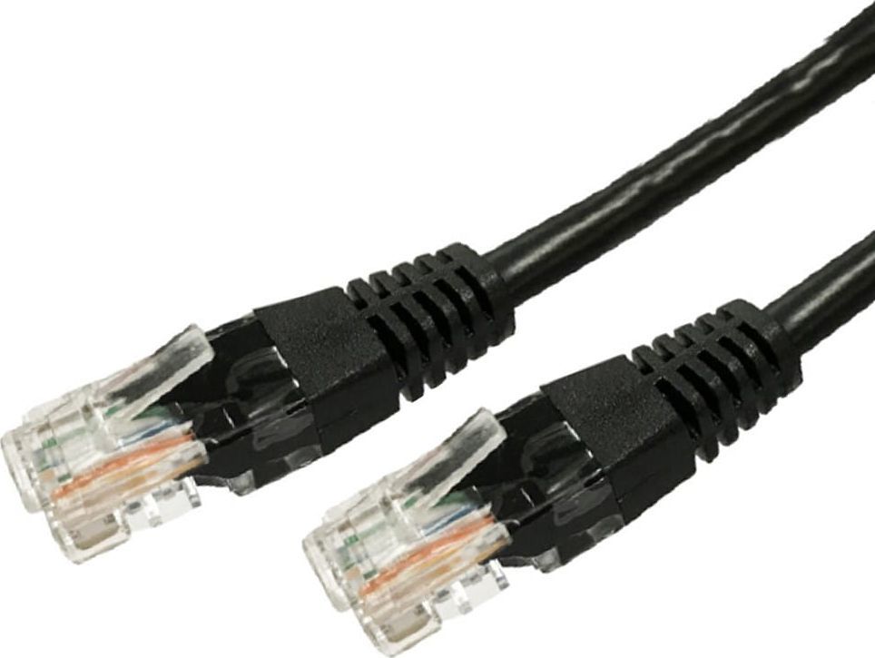 Kabel RJ45/RJ45 10 m Patchcord Kategoria 6 Czarny
