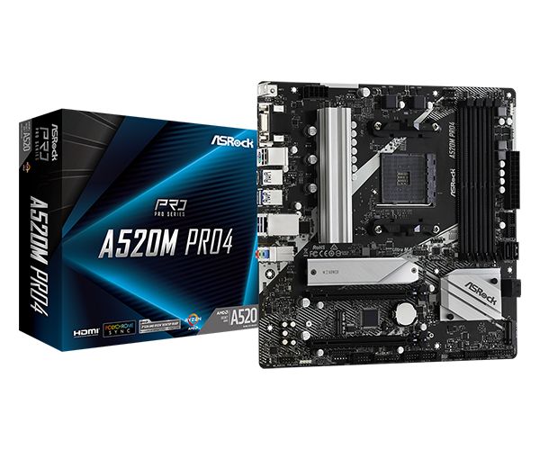 Płyta Socket AM4 ASRock A520M PRO4