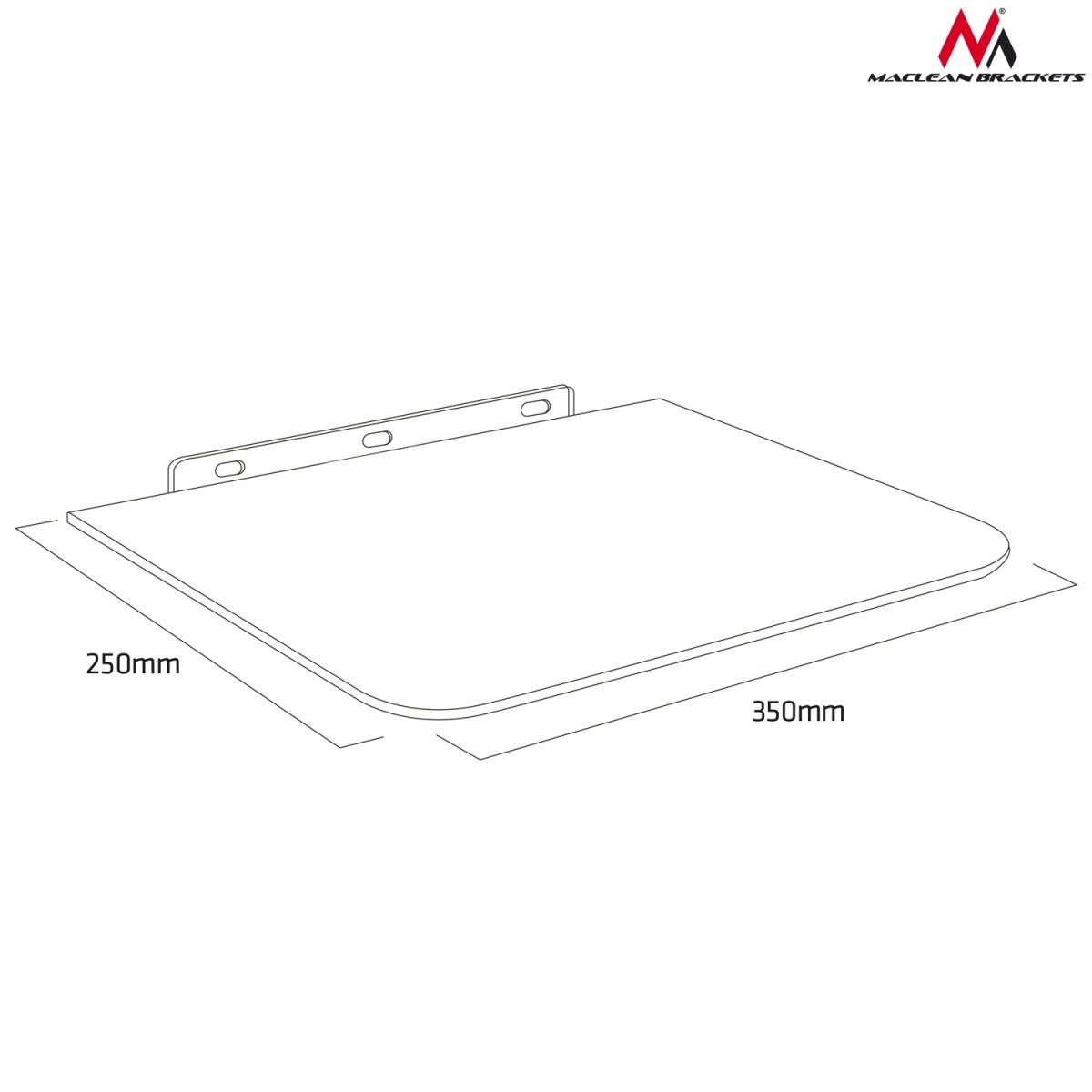 Półka pod sptrzęt RTV 350x250mm Maclean - obrazek 3