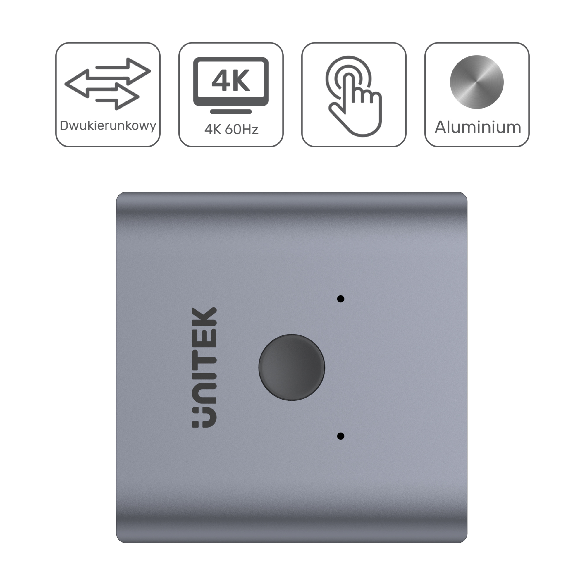 Splitter HDMI 1 Nadajnik -> 2 Odbiorniki 4K Dwukierunkowy Unitek - obrazek 2