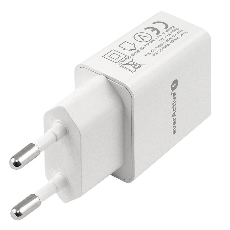 Ładowarka Sieciowa USB 5V 2.4A everActive Biała - obrazek 3