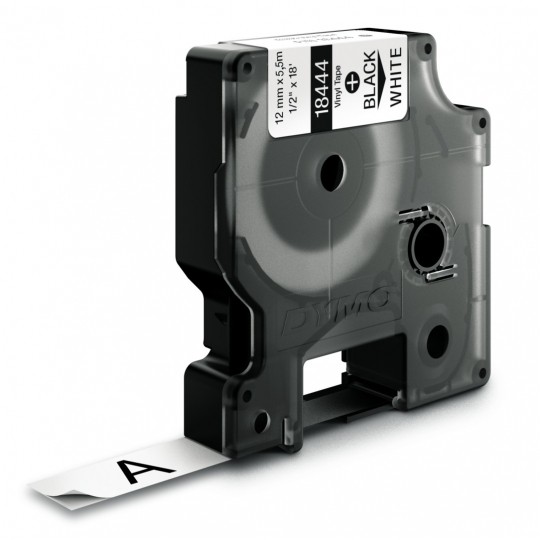 Taśma do drukarki etykiet Dymo Rhino Winylowa 12 mm x 5,5 m biała taśma/czarny nadruk - obrazek 2