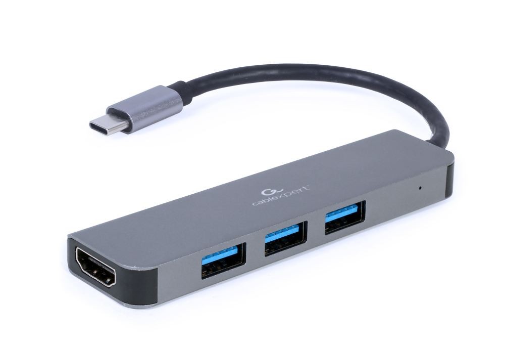 Adapter USB Type-C męski na HDMI żeński + 3x USB 3.0  Gembird