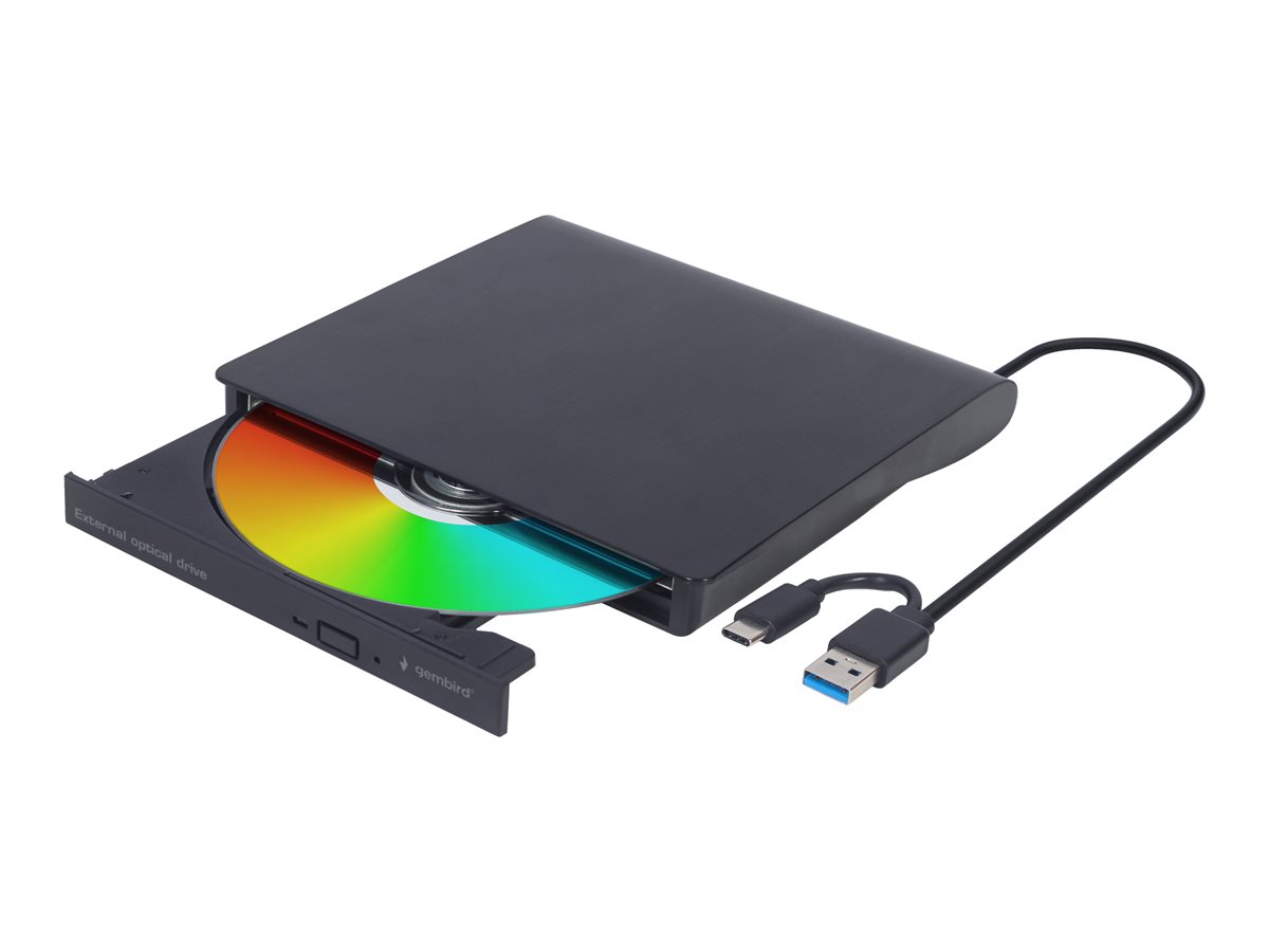 DVD R/RW USB Type-C USB-A  Gembird  Czarny