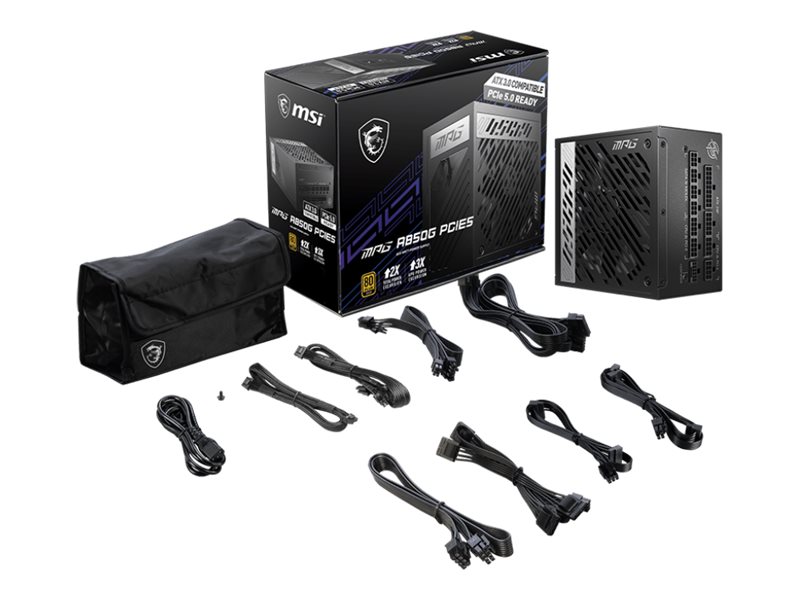 Zasilacz ATX 850W MSI MPG A850G PCIE5 Modularny 80 Plus Gold - obrazek 2
