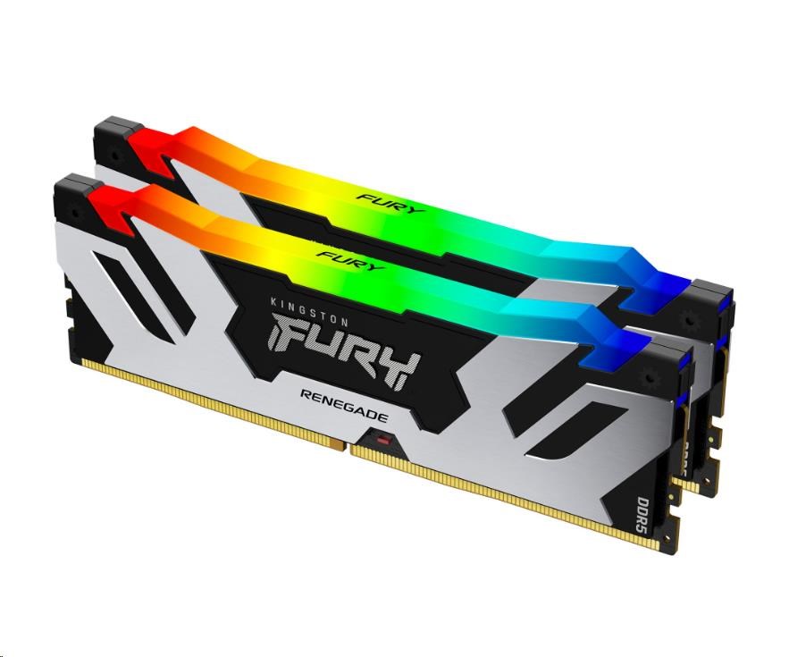 DIMM PC-7200 DDR5 32GB Kingston KF572C38RSAK2-32 Fury Renegade Silver RGB **2 x 16GB**