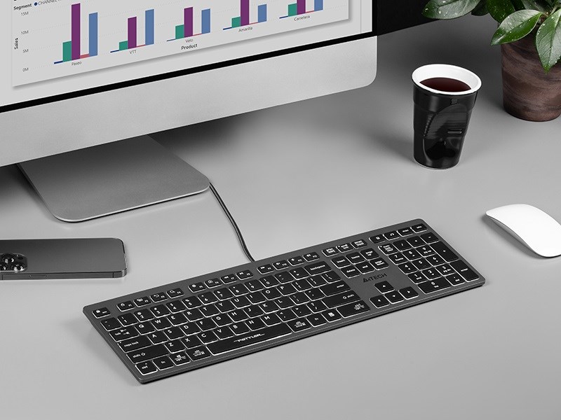 Klawiatura A4Tech FStyler FX60H White Backlit - obrazek 4