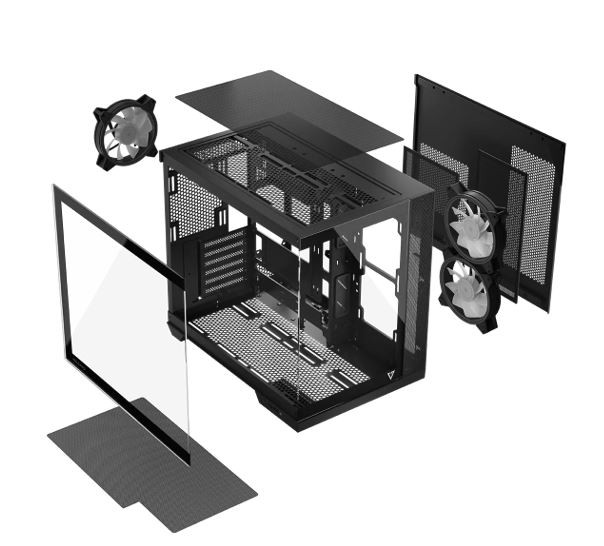 Obudowa Modecom Volcano Panorama APEX ARGB 3F Czarna - obrazek 5