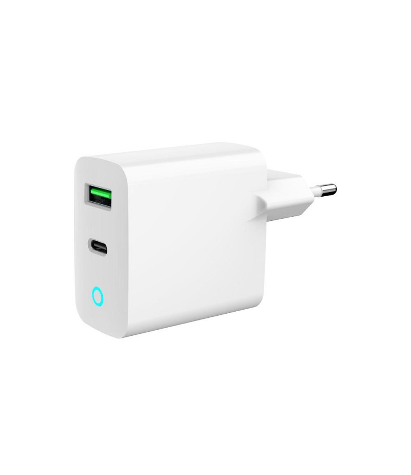 Ładowarka sieciowa  USB  20W  1 x USB Type-C + 1 port USB-A  QC 3.0  Gembird  Biała