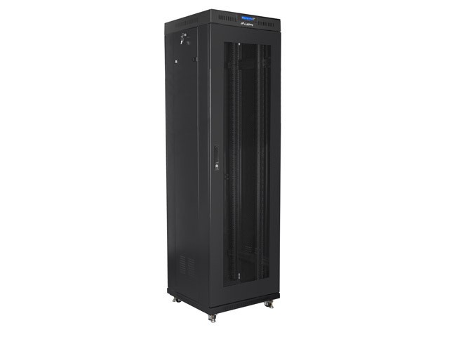 Szafa stojąca rack 19" 42U 600x600mm czarna (drzwi przednie perforowane) LCD Lanberg - obrazek 2