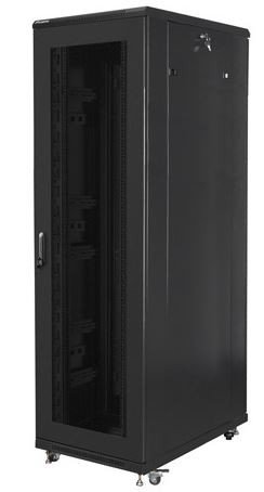 Szafa stojąca rack 19" 42U 800x1000mm czarna (drzwi przednie perforowane)  Lanberg
