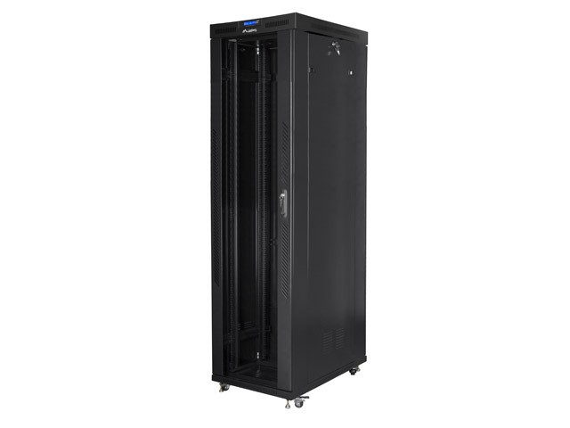 Szafa stojąca rack 19" 47U 800x1000mm czarna (drzwi przednie szklane) LCD  Lanberg