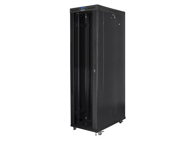Szafa stojąca rack 19" 47U 800x1200mm czarna (drzwi przednie szklane) LCD  Lanberg