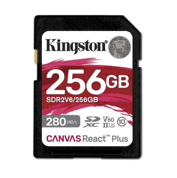 - karta pamieci SD  256GB SDXC  Kingston Canvas React Plus  280MB/150MB