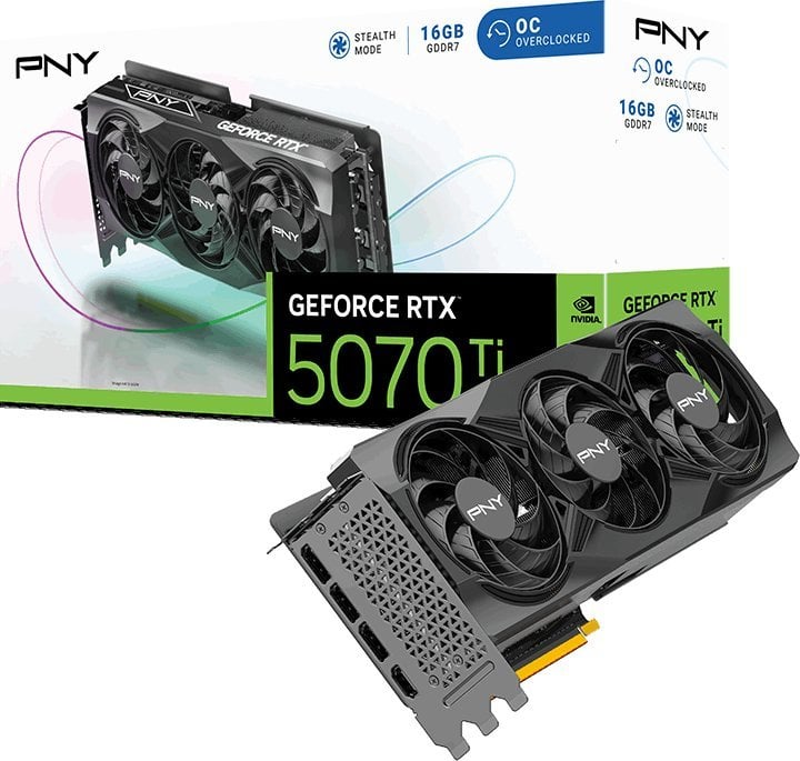 GeForce RTX 5070 Ti  16GB  PNY  Overclocked Triple Fan