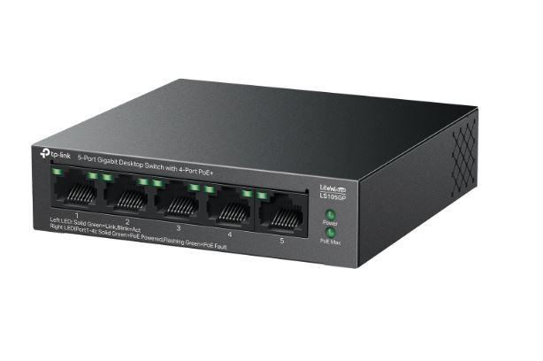 Switch TP-Link LS105GP  5x10/100/1000 MB/s  4xPoE+  - Metalowa obudowa