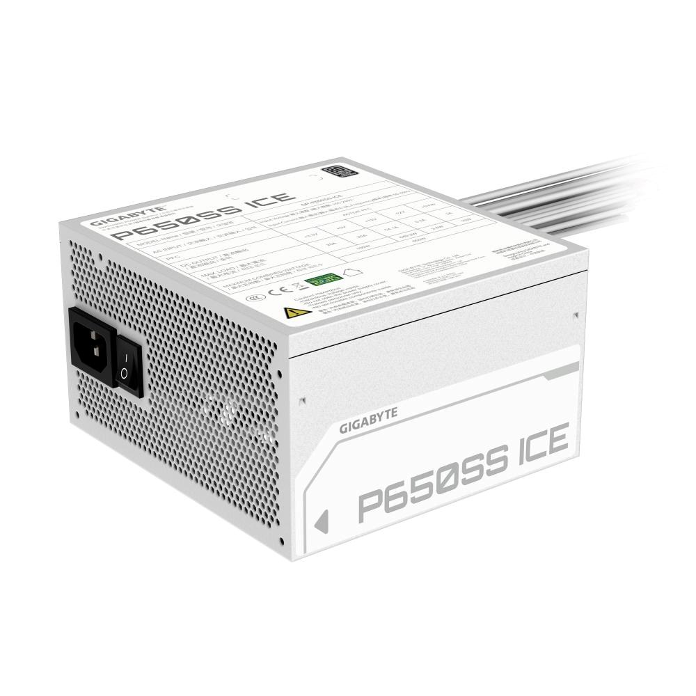 Zasilacz ATX 650W Gigabyte P650SS ICE 80 Plus Silver Biały - obrazek 2