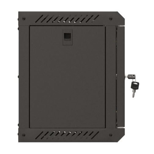 Szafa wisząca rack 10'' 6U 300x300mm czarna (drzwi przednie szklane) Langberg - obrazek 4