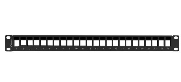 Patchpanel 19" 1U 24 porty pusty Czarny Lanberg - obrazek 3