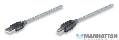 Kabel USB 2.0  A/B  11 m  aktywny  Manhattan