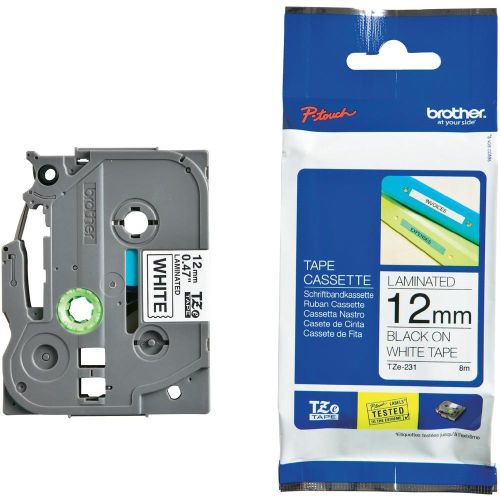 Taśma do drukarki etykiet Brother TZe231 12mm Czarne na Białym - obrazek 2