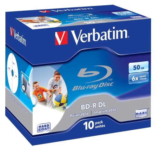 BD-R BluRay x6 50GB Verbatim Dual Layer Printable Jewel Case*10 - obrazek 2