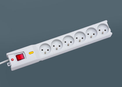 Listwa zasilająca LESTAR LX 610  6 gniazd  5 m  szara