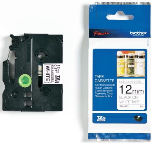 Taśma do drukarki etykiet Brother TZEN231 12mm Czarny na Białym - obrazek 2