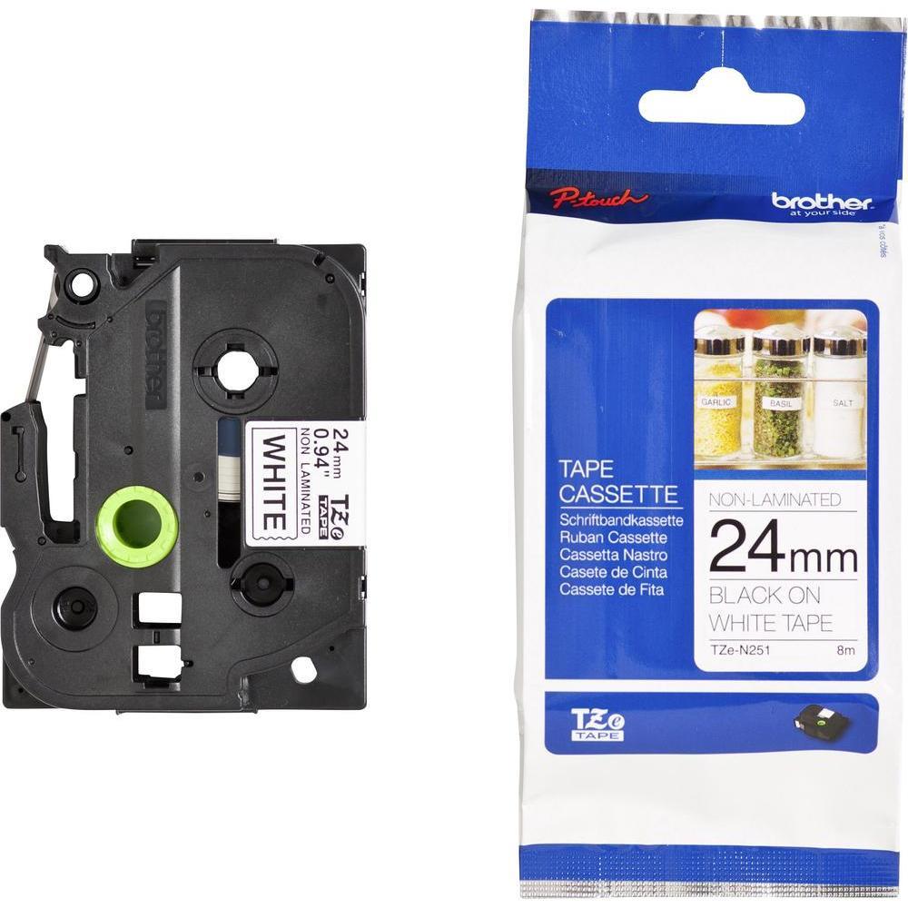 Taśma do drukarki etykiet Brother TZEN251 24mm Czarny na Białym - obrazek 3