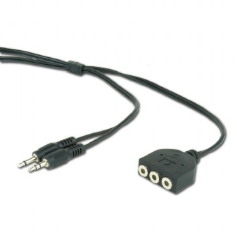 Kabel Audio Mini Jack Stereo męski x 2 na 3 x żeński Mini Jack 1.8 m  Gembird