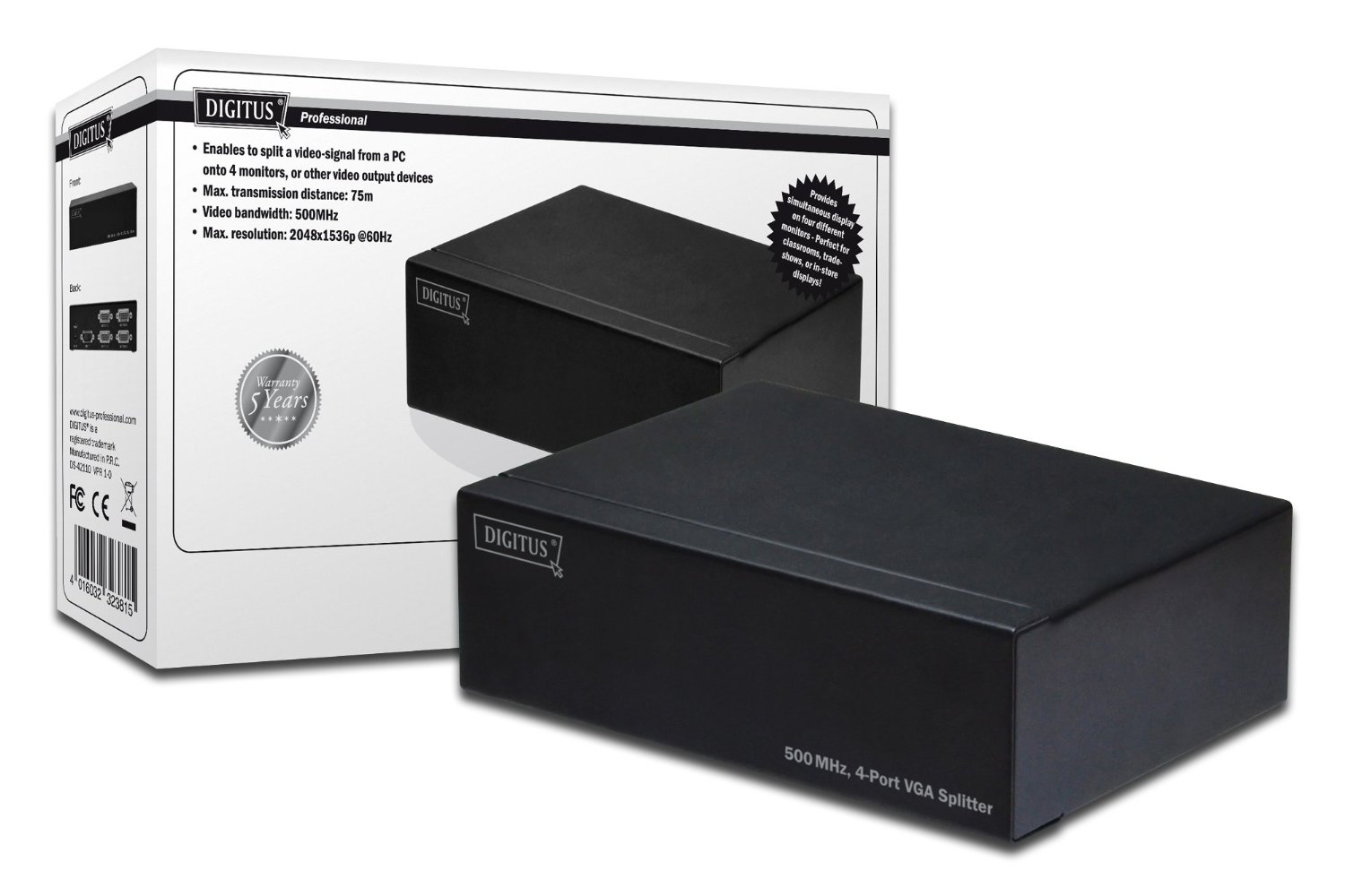 Splitter VGA 1 Nadajnik -> 4 Odbiorniki Digitus - obrazek 5