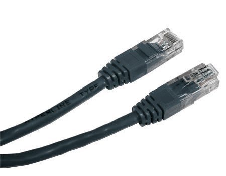 Kabel RJ45/RJ45 0.25 m Patchcord Kategoria 5e Czarny